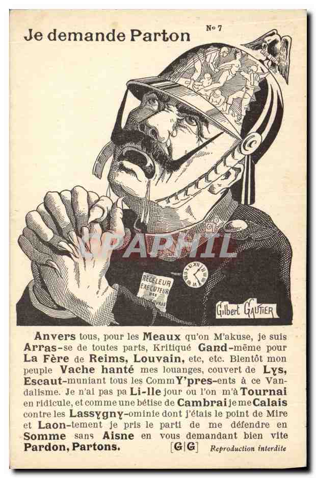 CPA Militaria Je demande pardon 