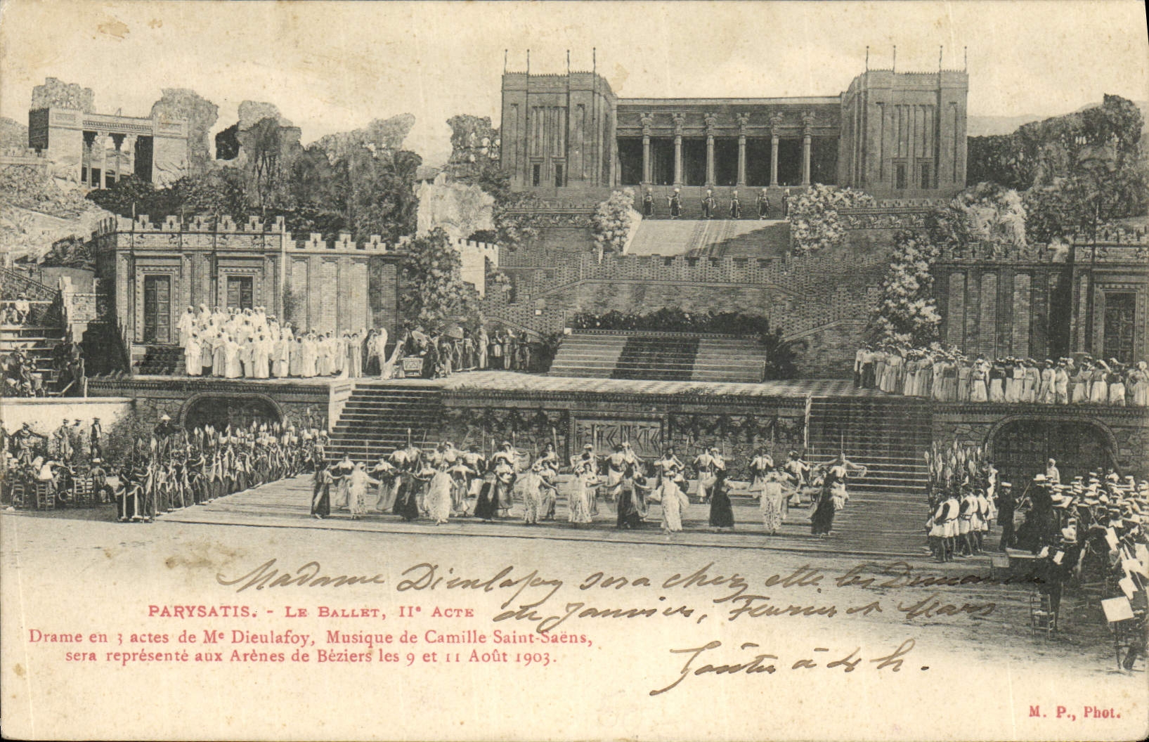 CPA Theatre Parysatis le ballet Dieulafoy Musique de Camille de Saint Saens
