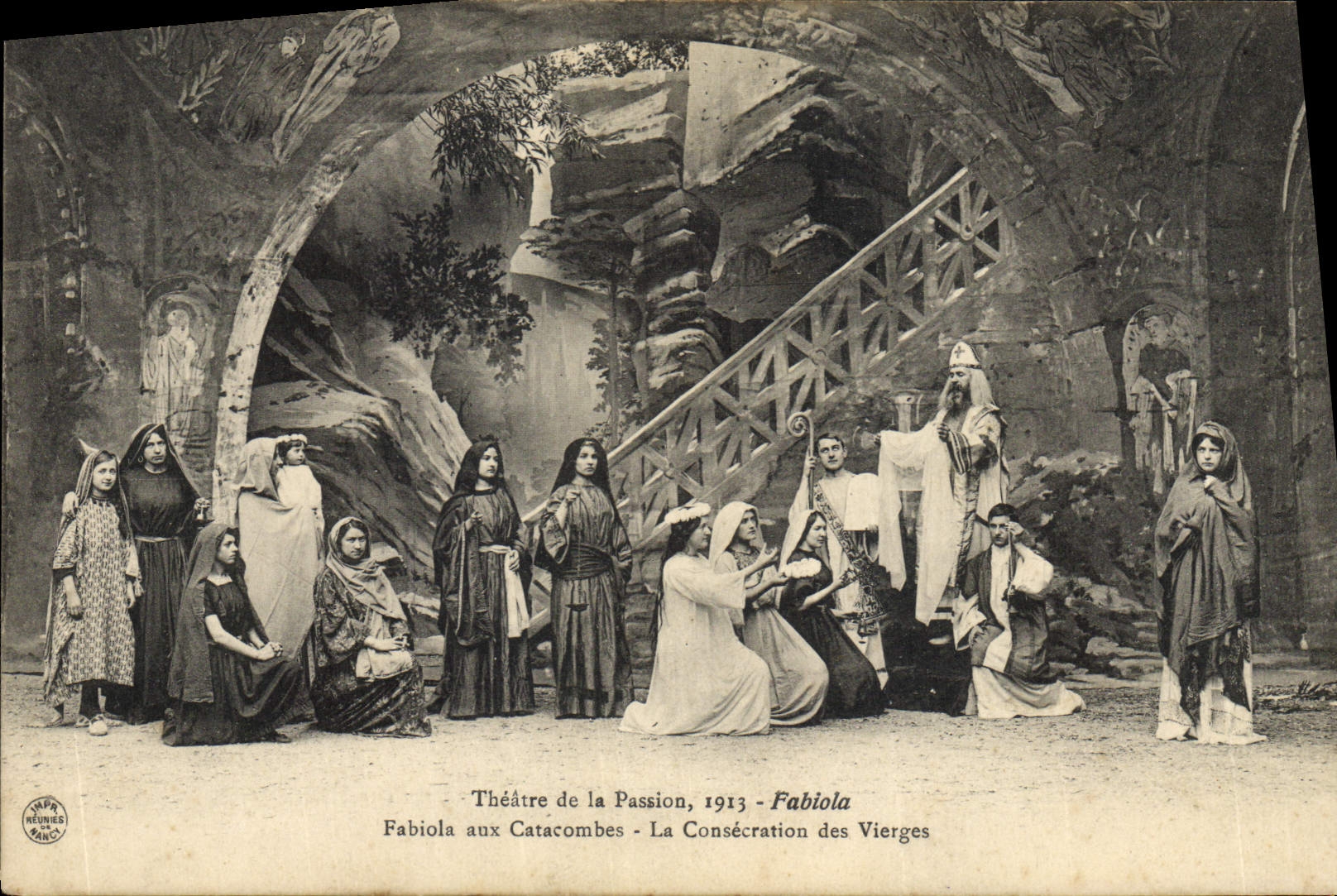 CPA Theatre de la Passion Fabiola aux catacombes La consecration des vierges 