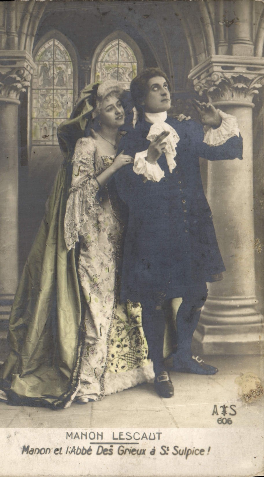 CPA Theatre Manon Lescaut Manon et l'abbe des Grieux a St Sulpice