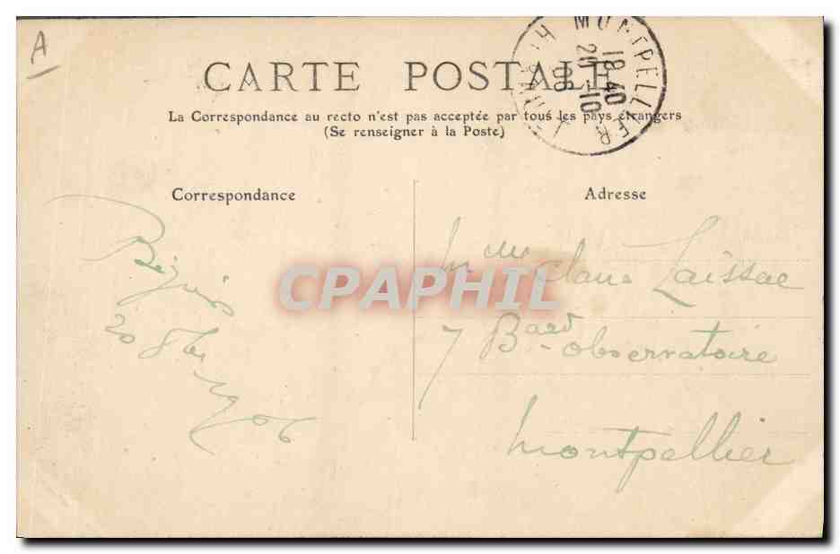 CPA Theatre Arenes de Beziers La Vestale Anatheme du Grand pretre — Verso