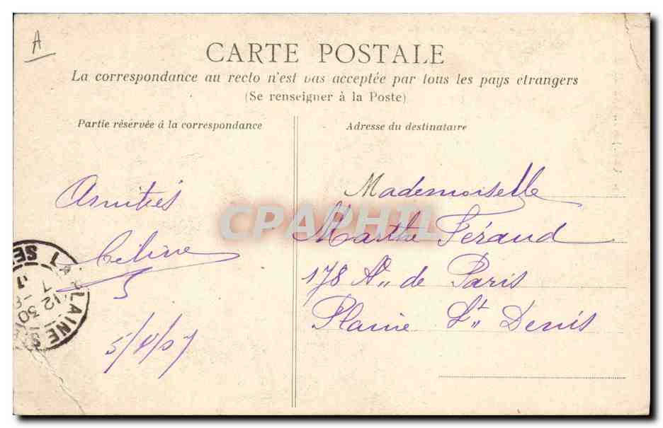 CPA Folklore Une jolie Sablaise  — Verso