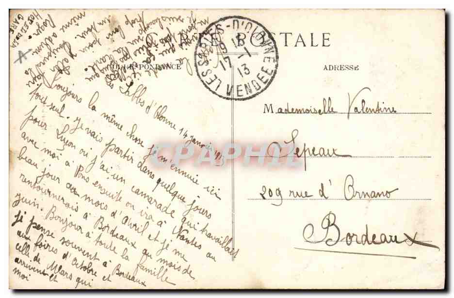 CPA Folklore Les Sables d'Olonnne Conversation interessante  — Verso