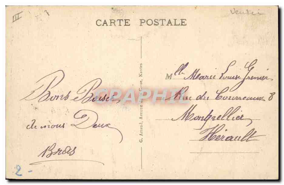 CPA Folklore Deux petites Sablaises  — Verso