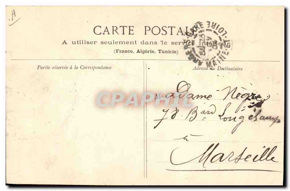 CPA Folklore Coiffes angevines  — Verso