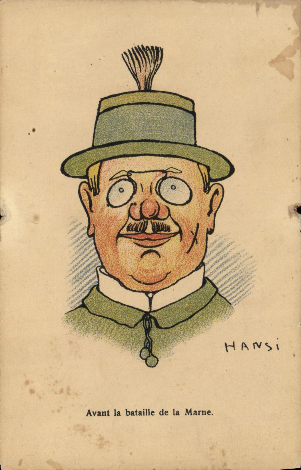 CPA Fantaisie Illustrateur Hansi Avant la bataille de la Marne Militaria 