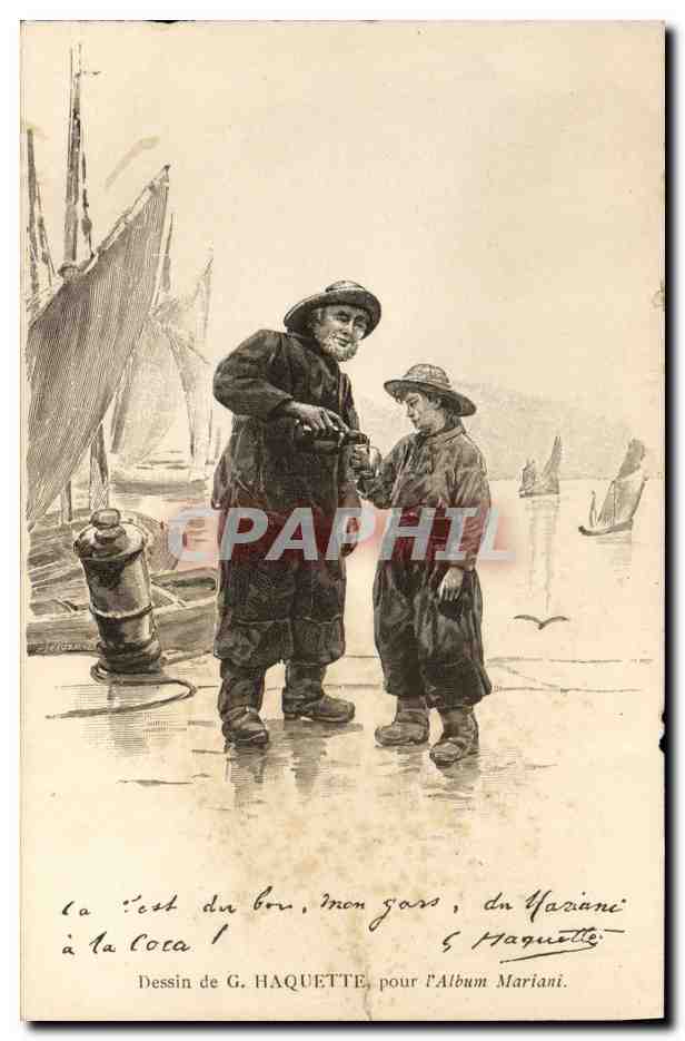 CPA Fantaisie Illustrateur Album Mariani Haquette Marin Peche Pecheur