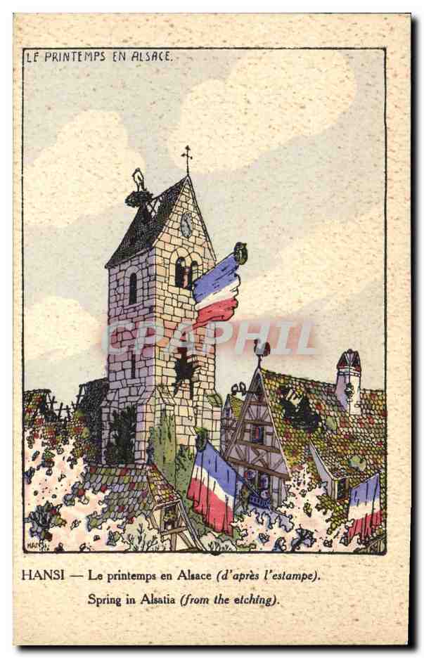 CPA Fantaisie Illustrateur Hansi Le printemps en Alsace 