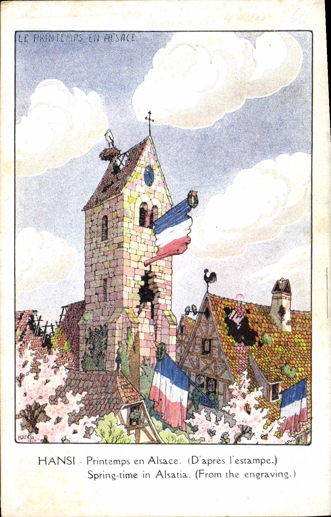 CPA Fantaisie Illustrateur Hansi Printemps en Alsace 