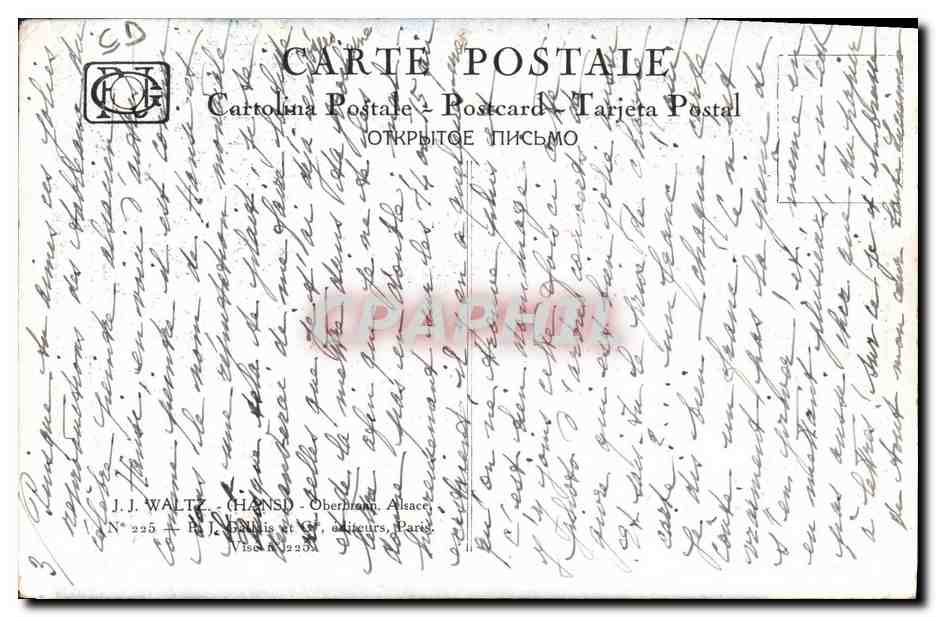 CPA Fantaisie Illustrateur Hansi Alsace Oberbronn — Verso