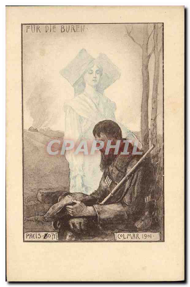 CPA Fantaisie Illustrateur Hansi Alsace Colmar 1901 Femme Soldat Militaria Chasseur alpin TOP