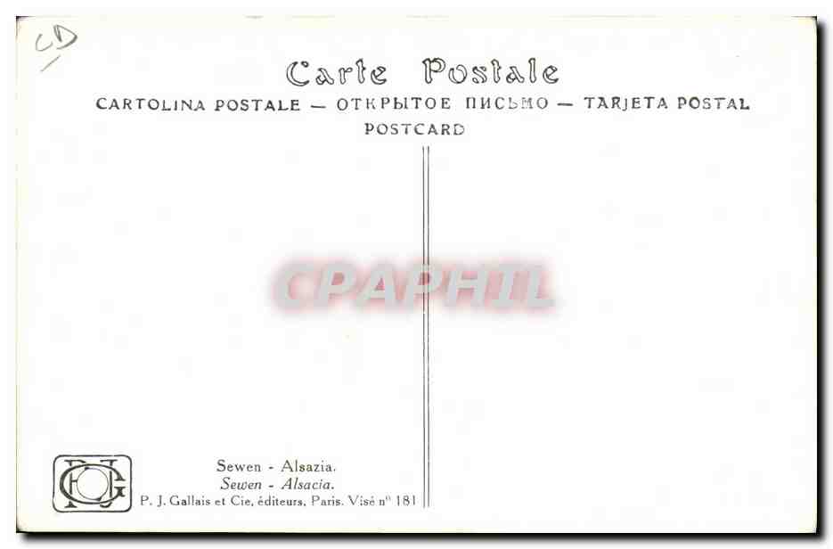 CPA Fantaisie Illustrateur Hansi Alsace Sewen — Verso