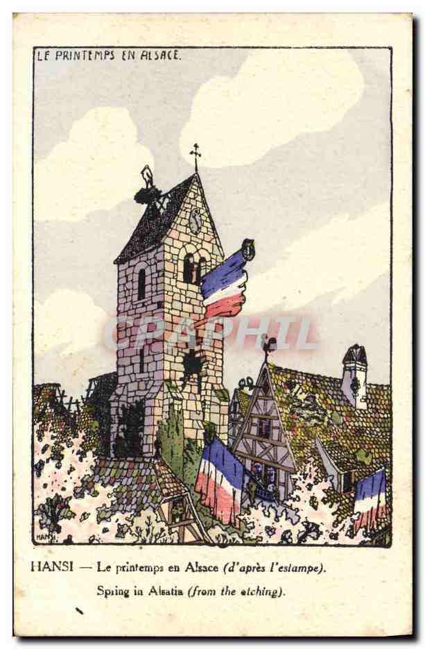 CPA Fantaisie Illustrateur Hansi Alsace Le printemps en Alsace