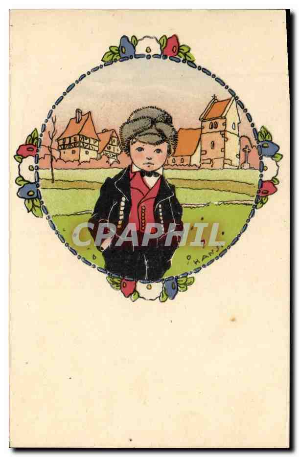 CPA Fantaisie Illustrateur Hansi Alsace Enfant