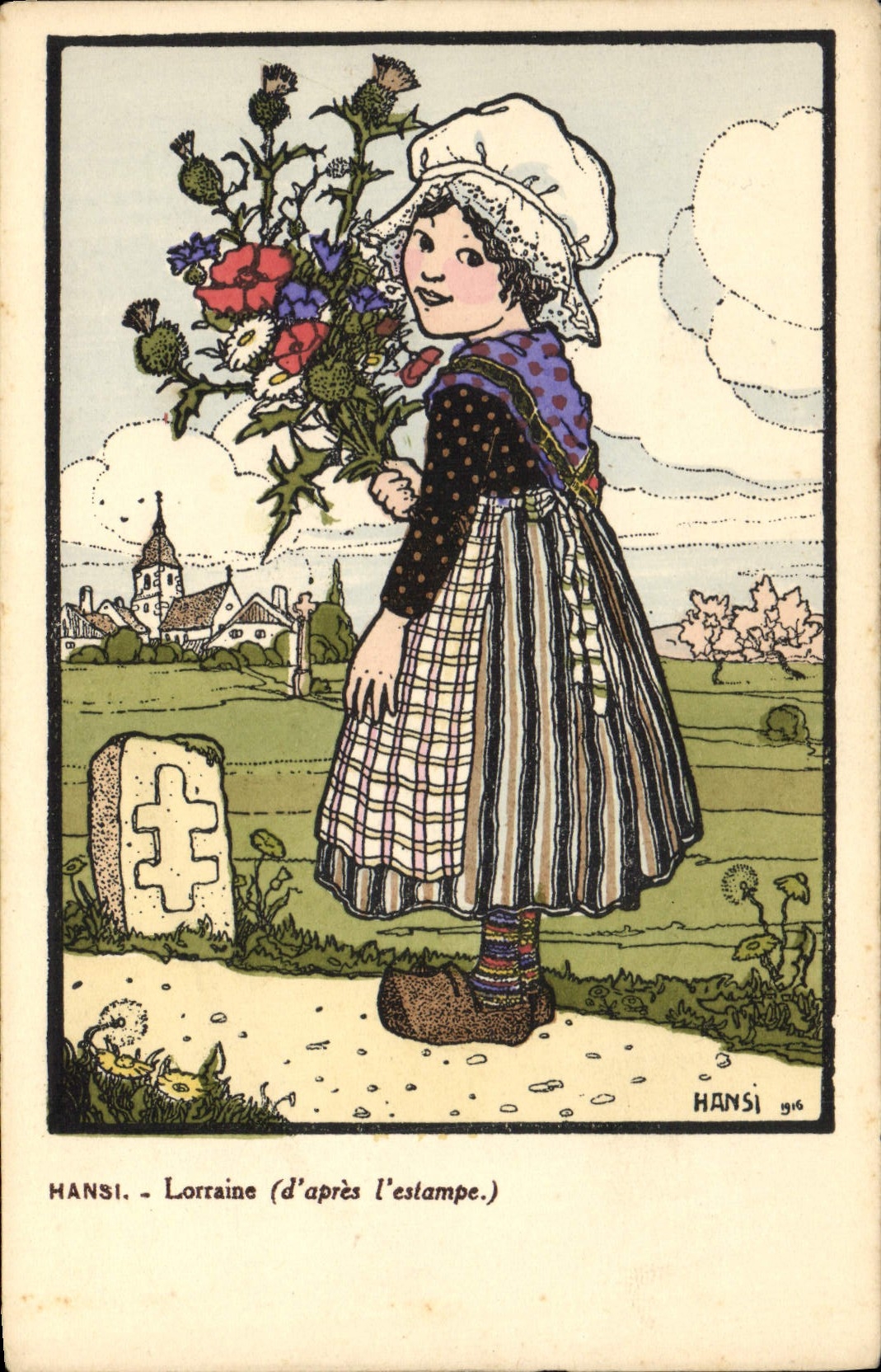 CPA Fantaisie Illustrateur Hansi Alsace Lorraine
