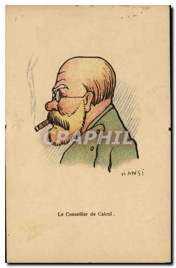CPA Fantaisie Illustrateur Hansi Alsace Le conseiller de calcul