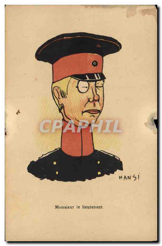 CPA Fantaisie Illustrateur Hansi Alsace Monsieur le lieutenant