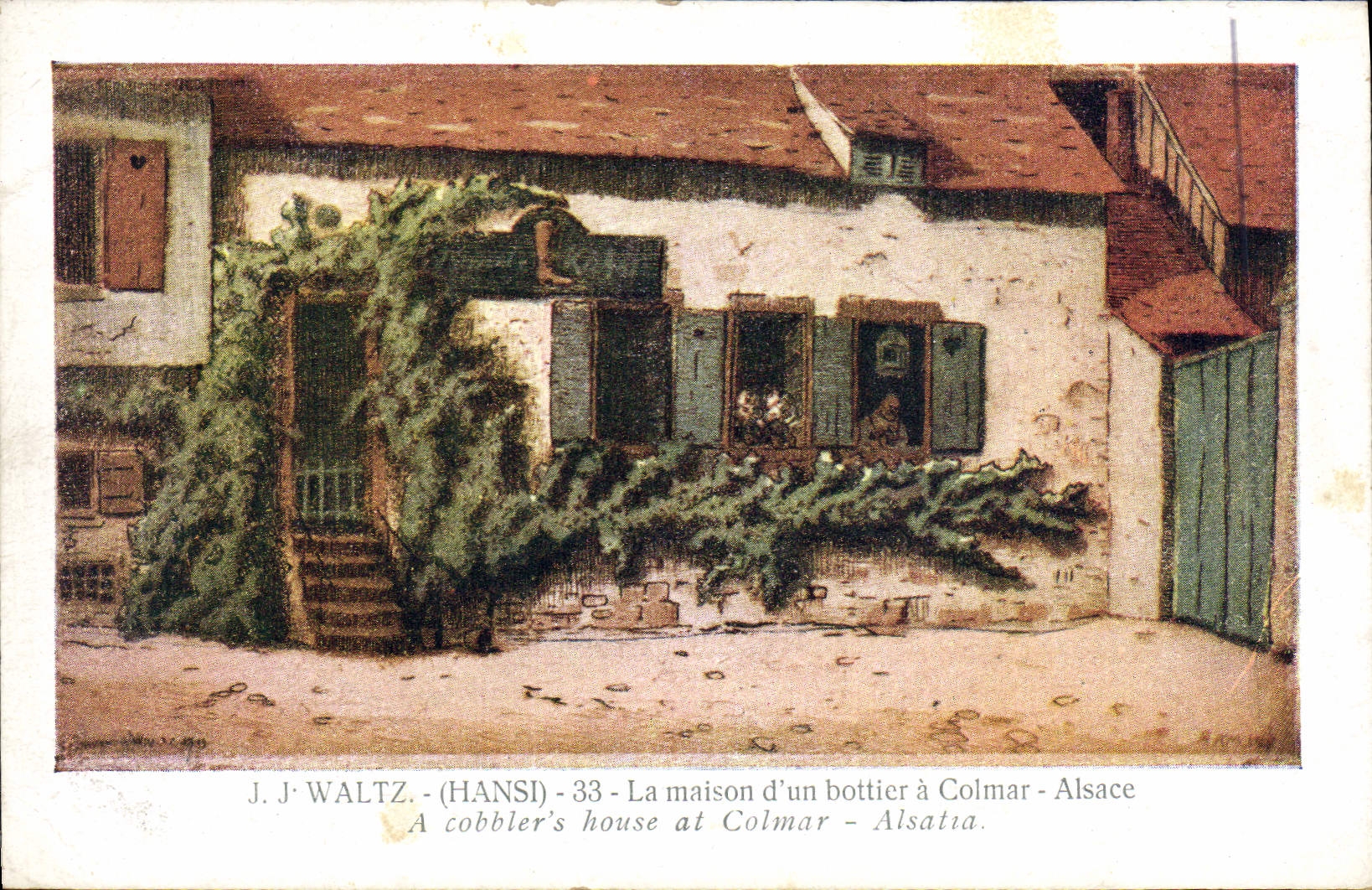 CPA Fantaisie Illustrateur Hansi Alsace La maison d'un bottier a Colmar