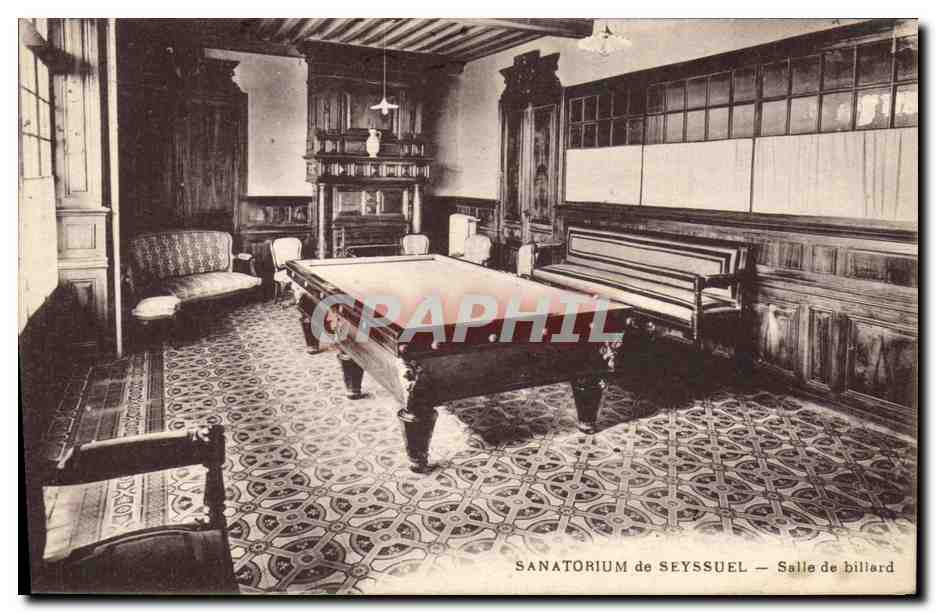 CPA Billard Sanatorium de Seyssuel Salle de billard