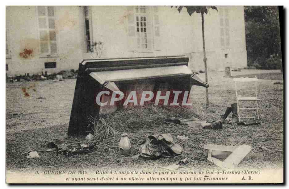 CPA Billard transporte dans le parc du chateau de Gue a Tresne Marne Militaria