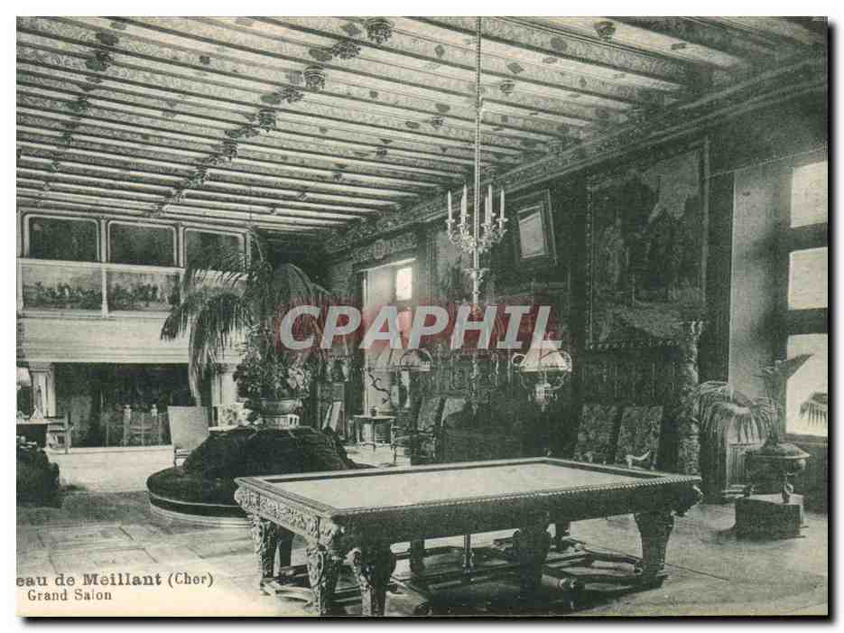 CPA Billard Chateau de Meillant Grand salon