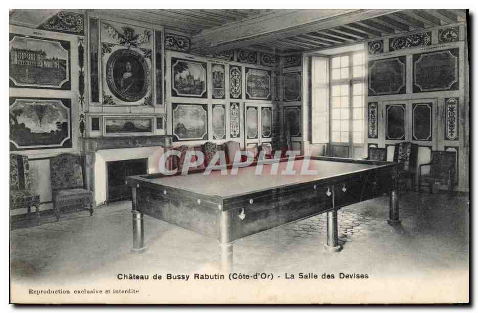 CPA Billard Chateau de Bussy Rabutin La salle des devises