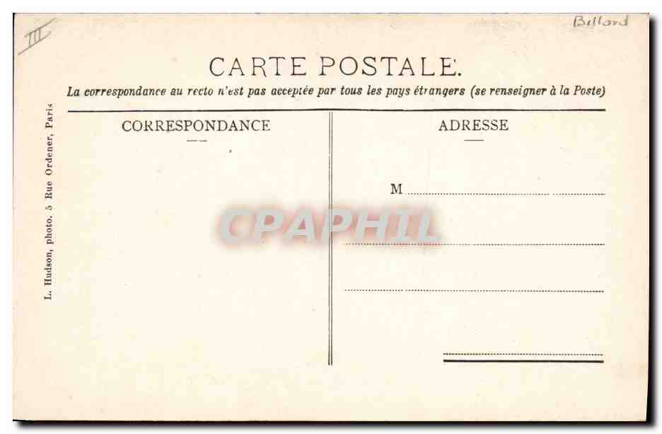 CPA Billard Chateau de Bussy Rabutin La salle des devises — Rückseite