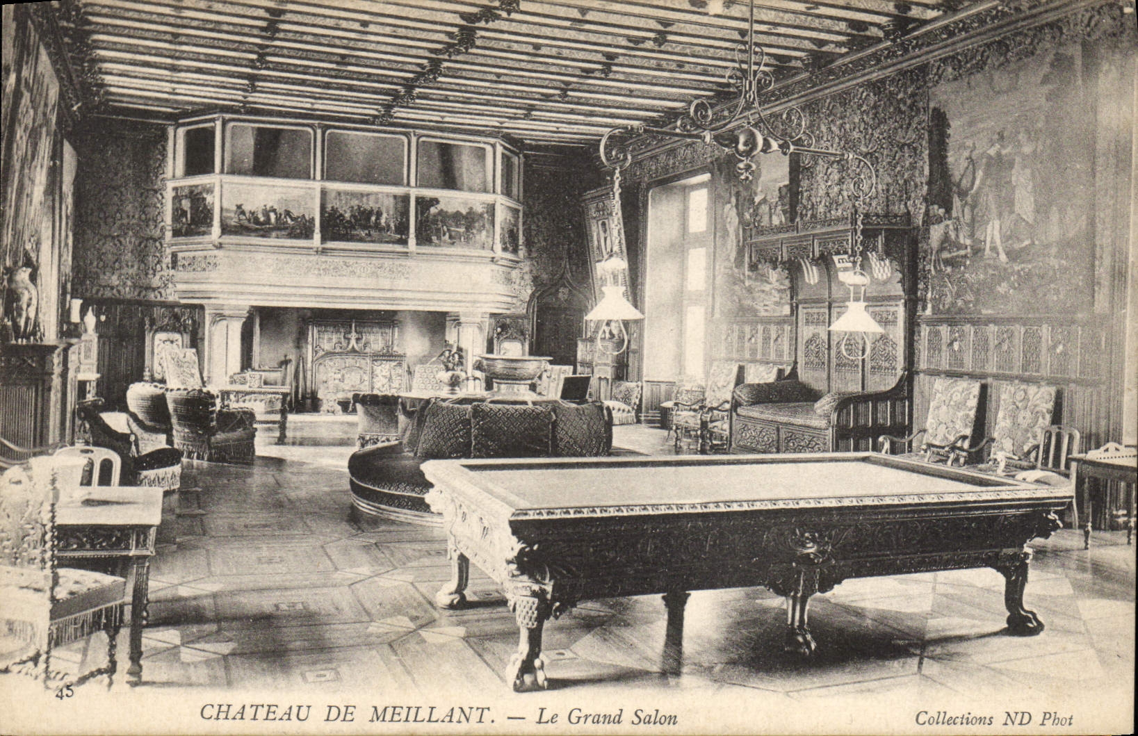 CPA Billard Chateau de Meillant Le grand salon