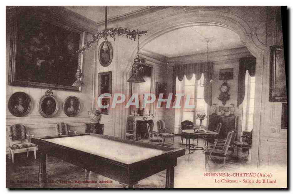 CPA Billard Brienne le Chateau Le chateau Salon du billard 