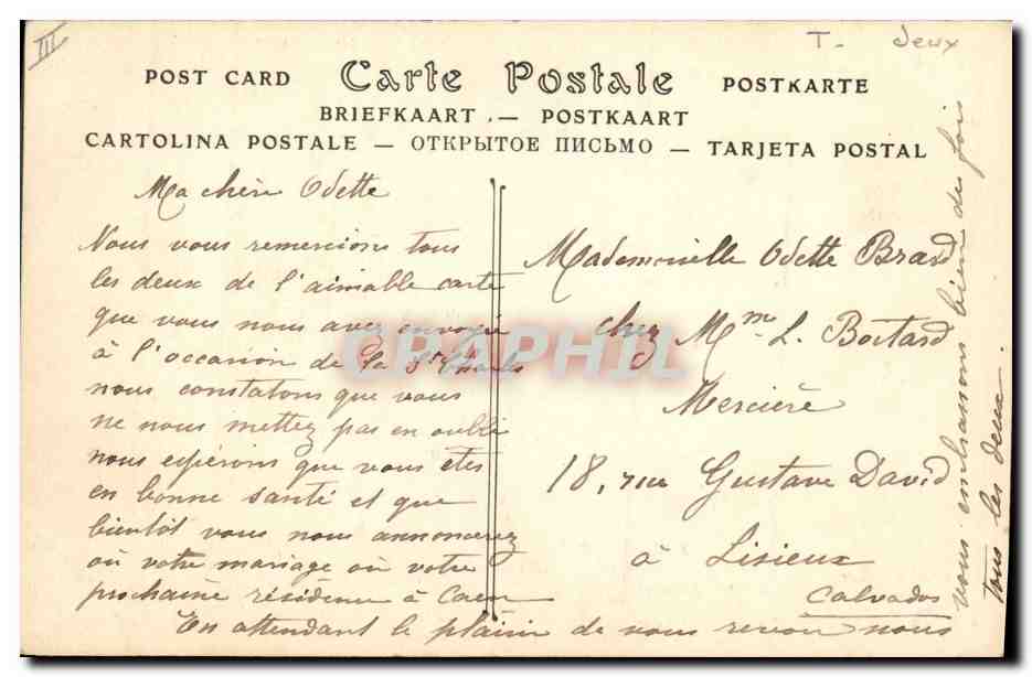 CPA Partie de dominos Folklore  — Rückseite