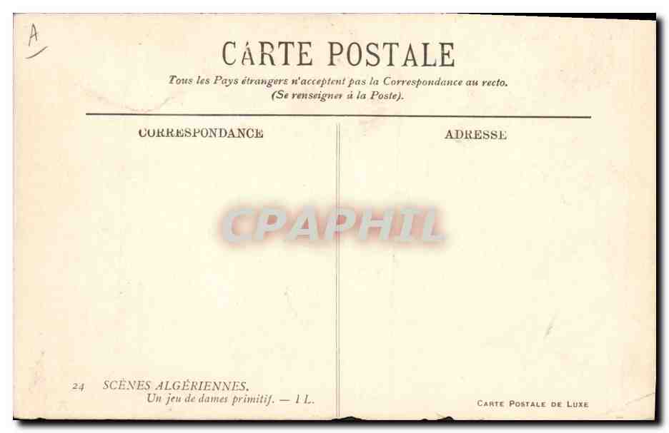 CPA Enfants jouant aux Dames  — Rückseite