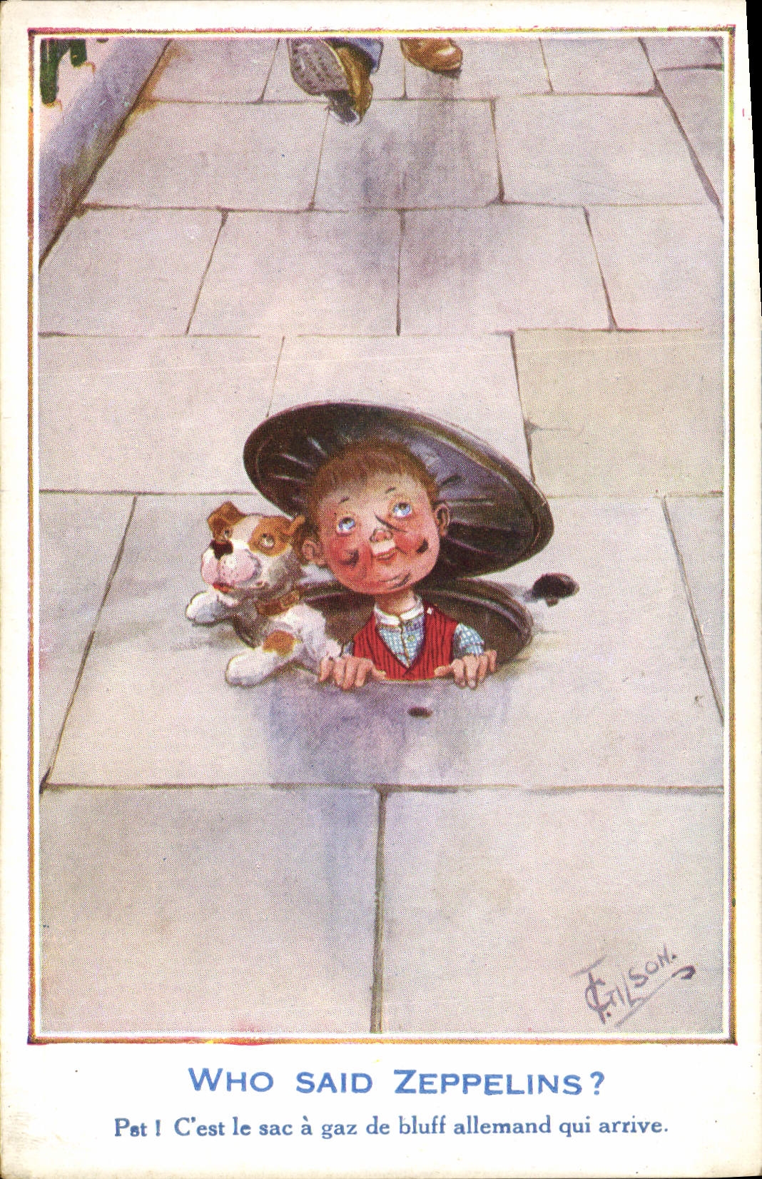 CPA Fantaisie Illustrateur Enfant Who said zeppelins ? Zeppelin Aviation Dirigeable
