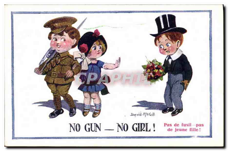 CPA Fantaisie Illustrateur Donald Mc Gill Enfants Militaria