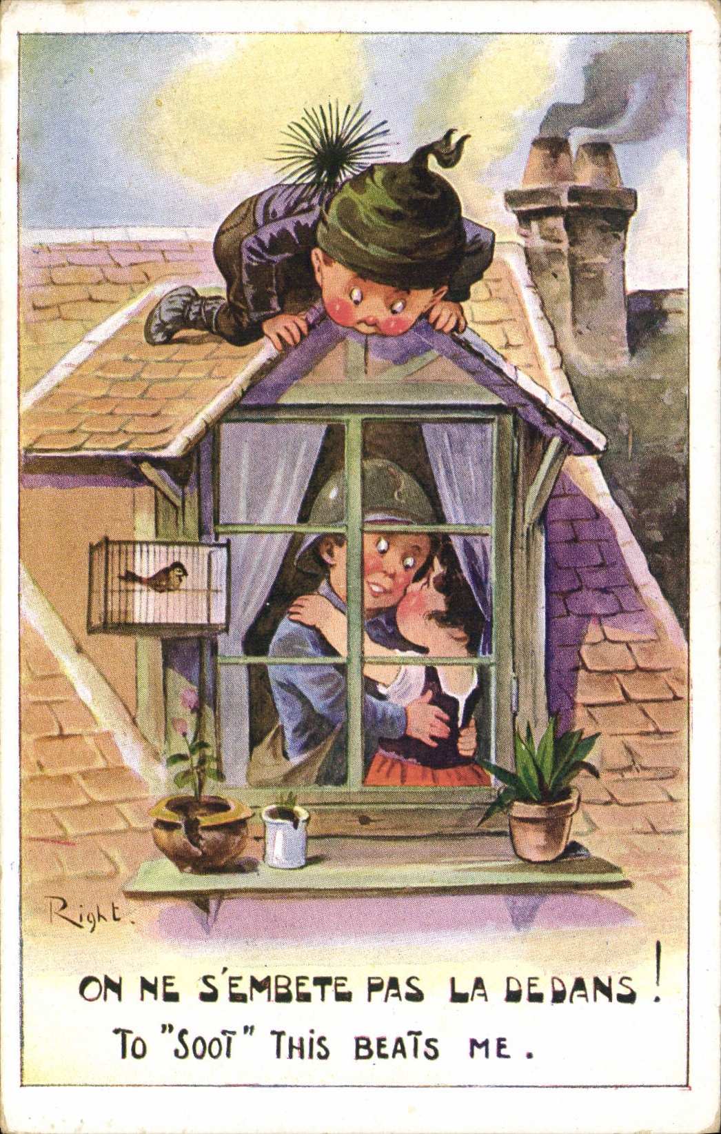 CPA Fantaisie Illustrateur Right Enfants Ramoneur