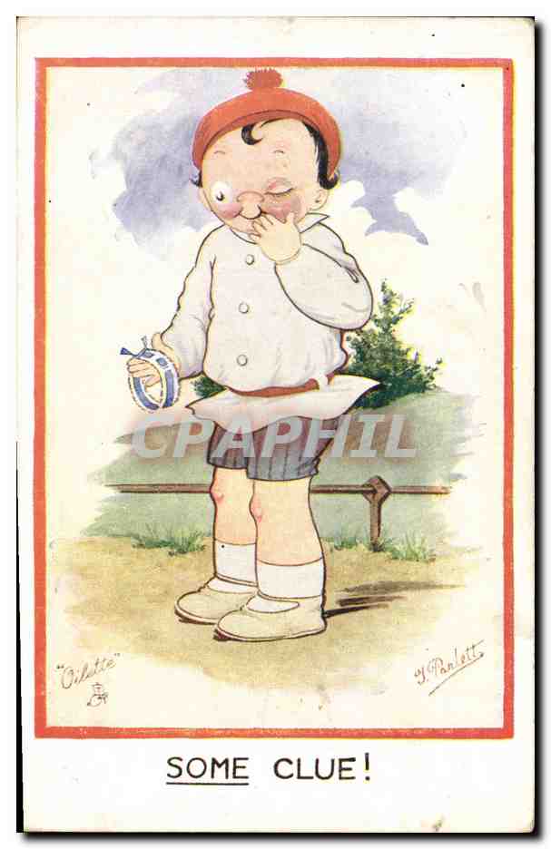 CPA Fantaisie Illustrateur Enfant Some clue !