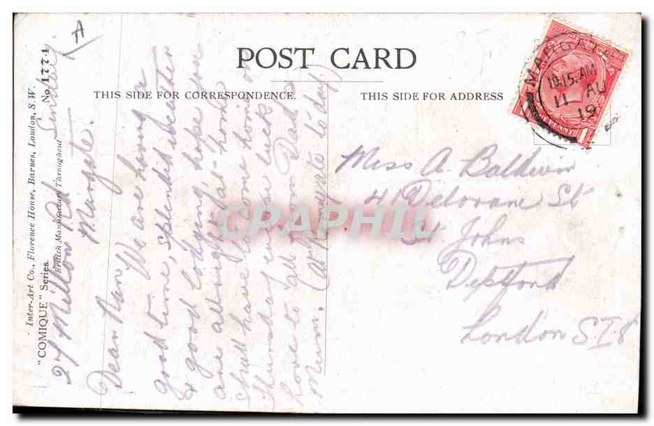 CPA Fantaisie Illustrateur Dudley Buxton Militaria — Verso