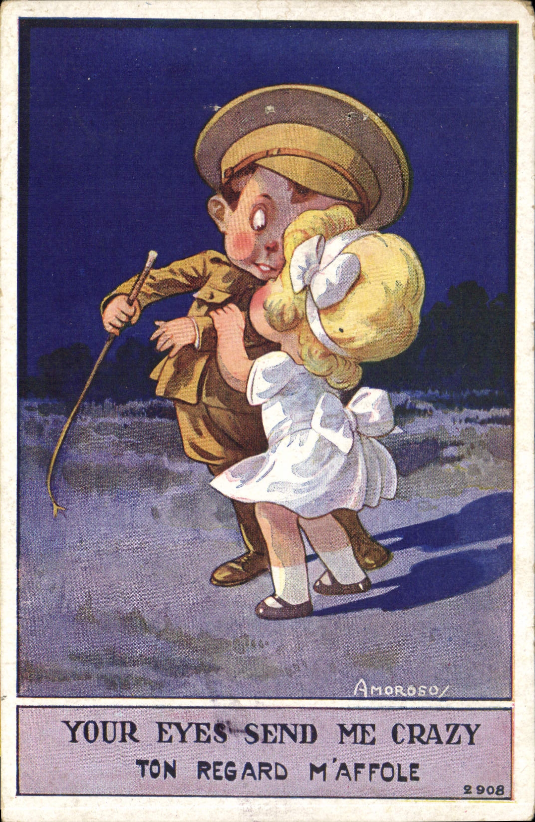 CPA Fantaisie Illustrateur Amorosoy Enfants Militaria