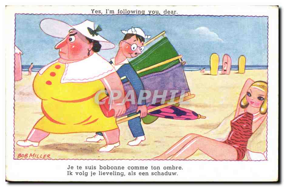 CPA Fantaisie Illustrateur Yes i'm following you dear Bob miller 