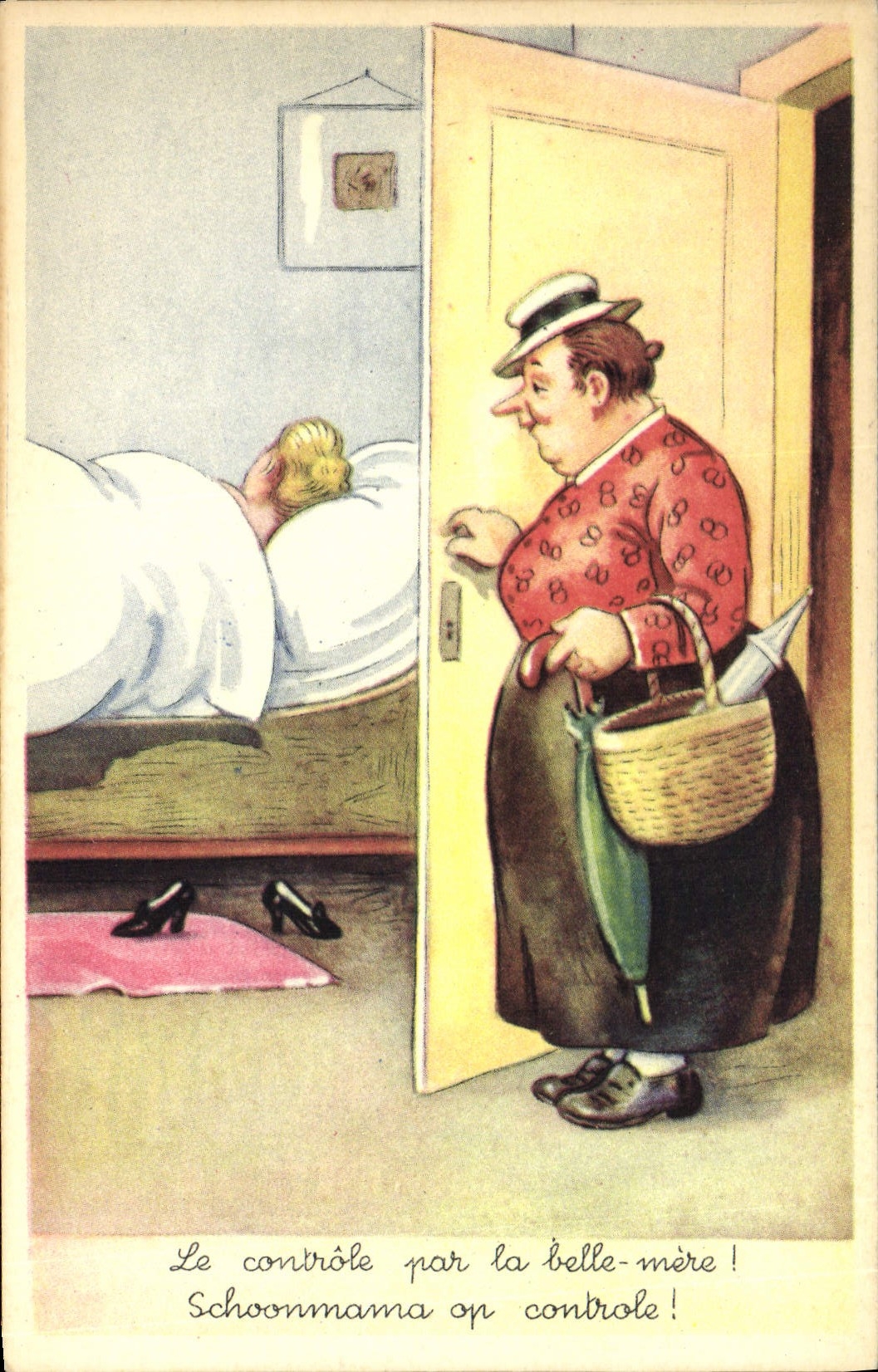 CPA Fantaisie Illustrateur Le controle par la belle mere