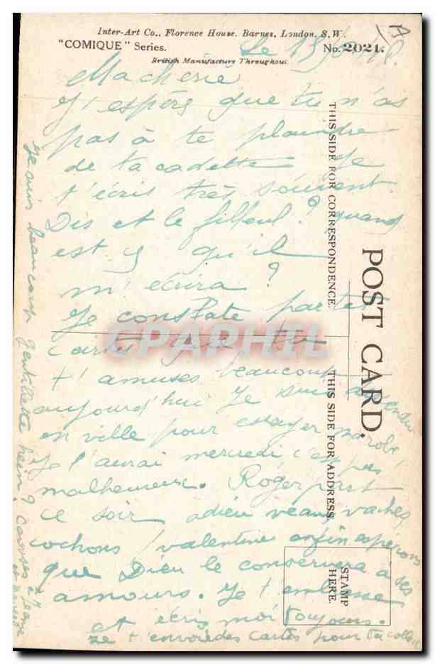 CPA Fantaisie Illustrateur Enfant National Service Act — Verso