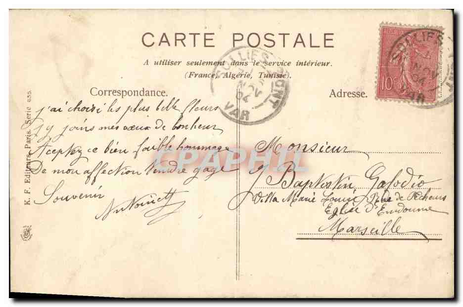 CPA Fantaisie Fleurs Perce Neige — Rückseite