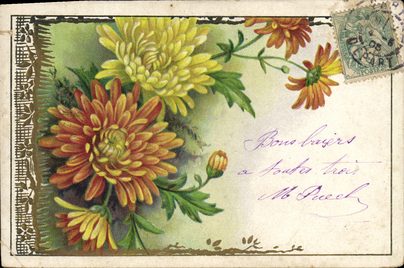 CPA Fantaisie Fleurs 