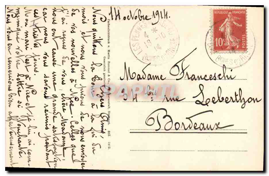 CPA Fantaisie Fleurs  — Back