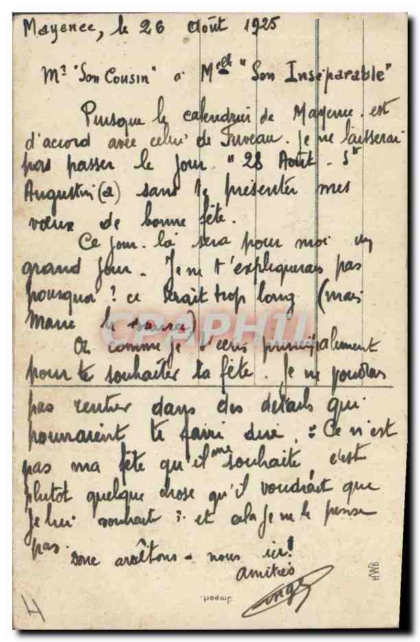 CPA Fantaisie Fleurs De Mayence — Rückseite