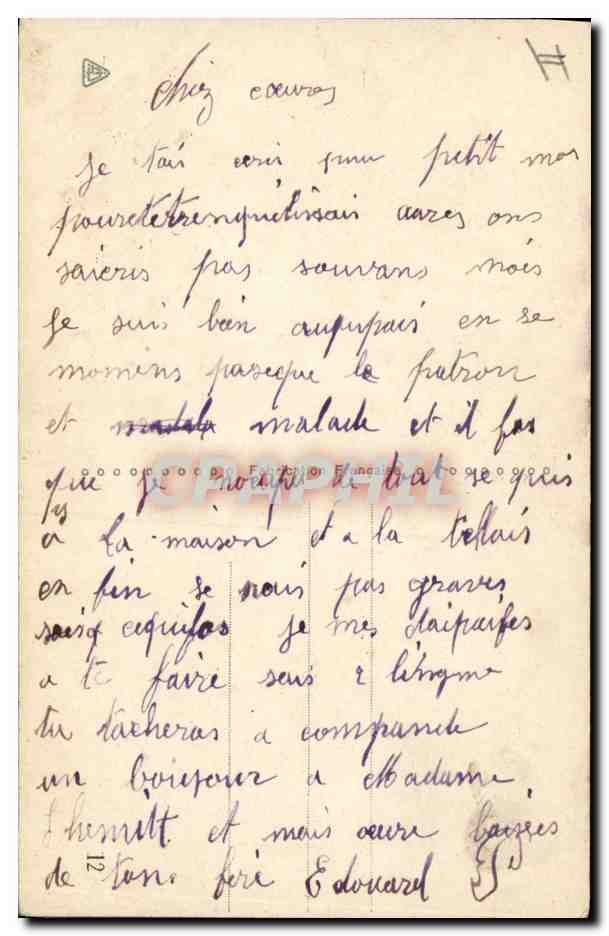 CPA Fantaisie Fleurs  — Rückseite