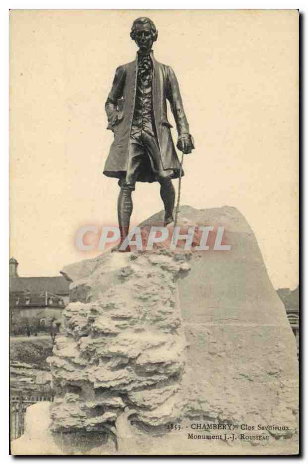 CPA Chambery Clos SAvoiroux Monument JJ Rousseau 