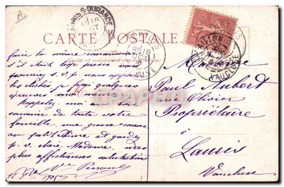 CPA Lecocq Roger Musiciens francais  — Verso