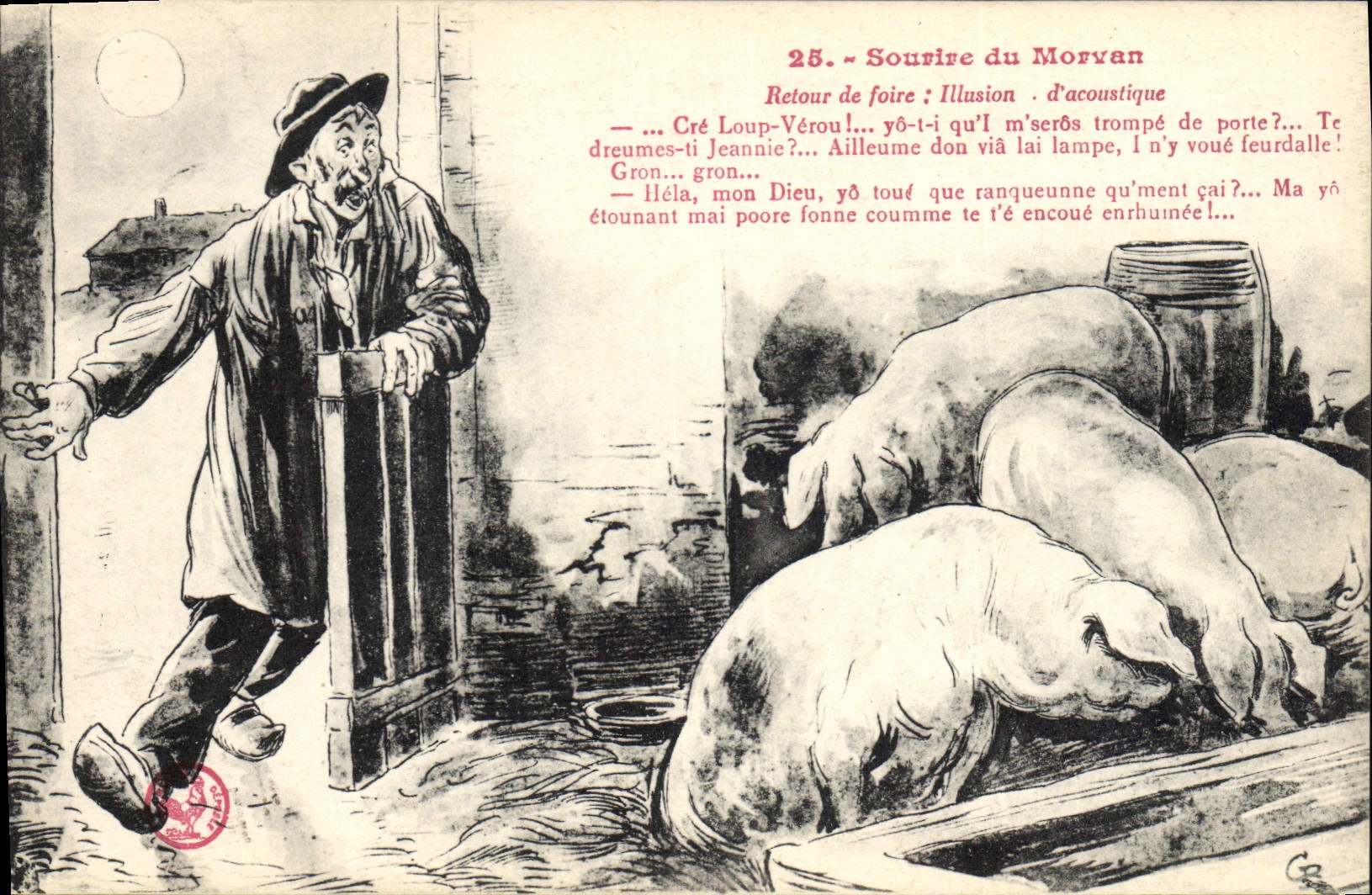 CPA Cochon Porc Sourire du Morvan 