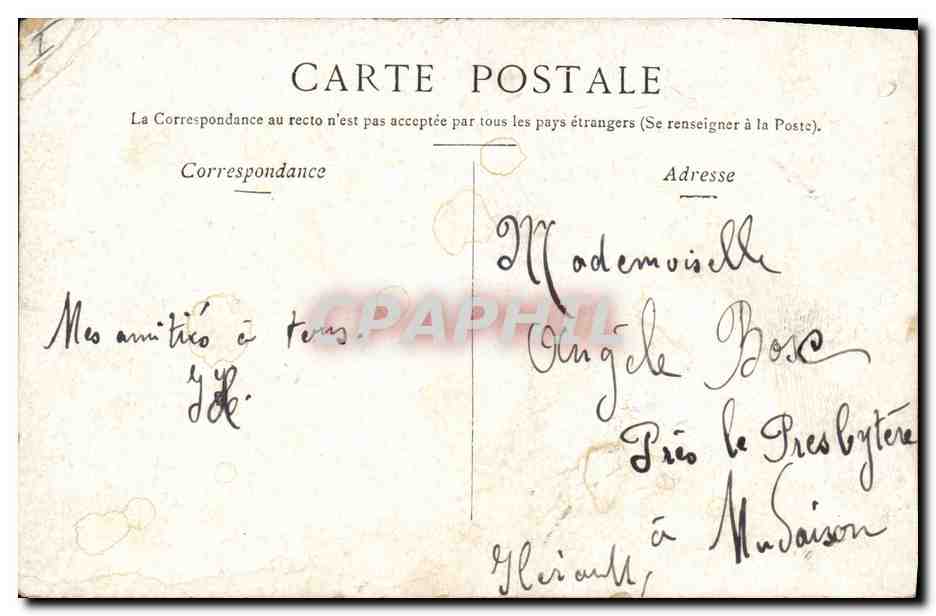 CPA Cochon Porc Enfant Porte bonheur  — Rückseite