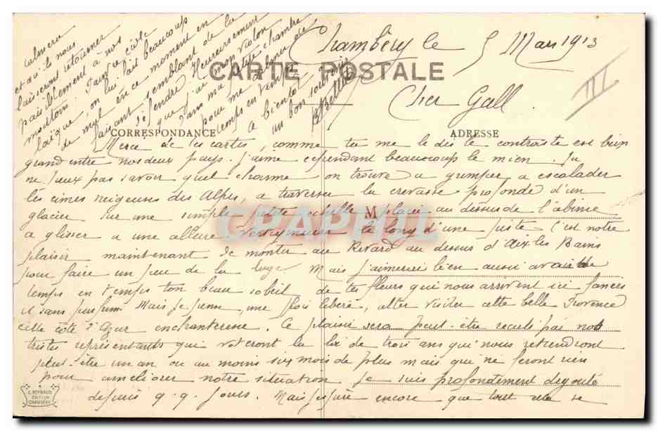 Chasseurs Alpins — Marches d'hiver — n° 1741 — Reverso